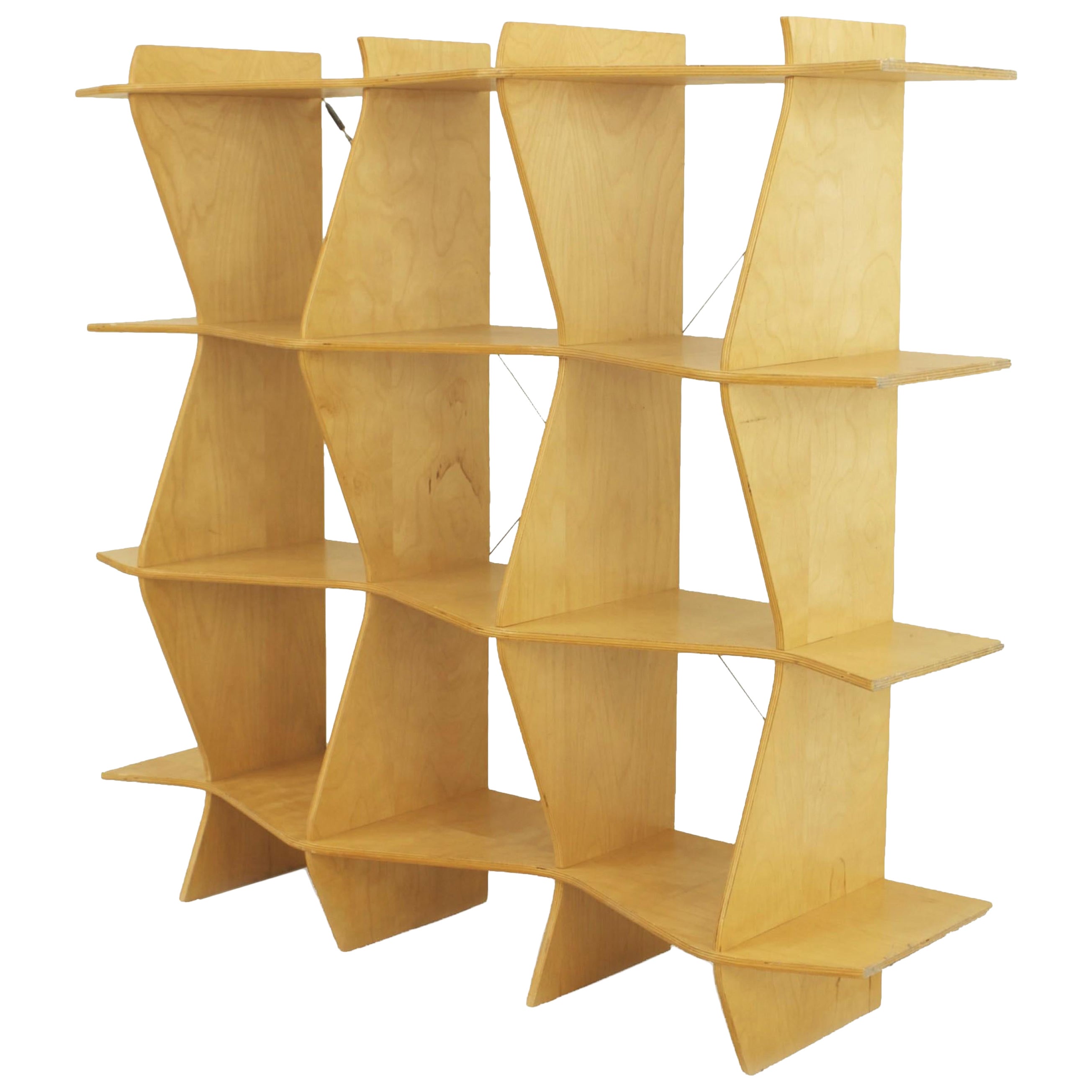 Amerikanische Etagere aus Sperrholz aus der Jahrhundertmitte im Angebot