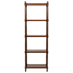 English Regency-Style Mahogany Lattice-Sided 4-Shelf Etagere / Bookshelf