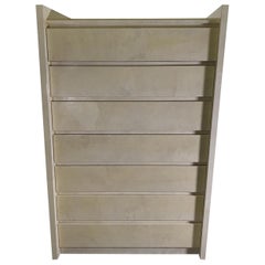 Rare American Modern Goatskin Highboy, Semanier, Karl Springer