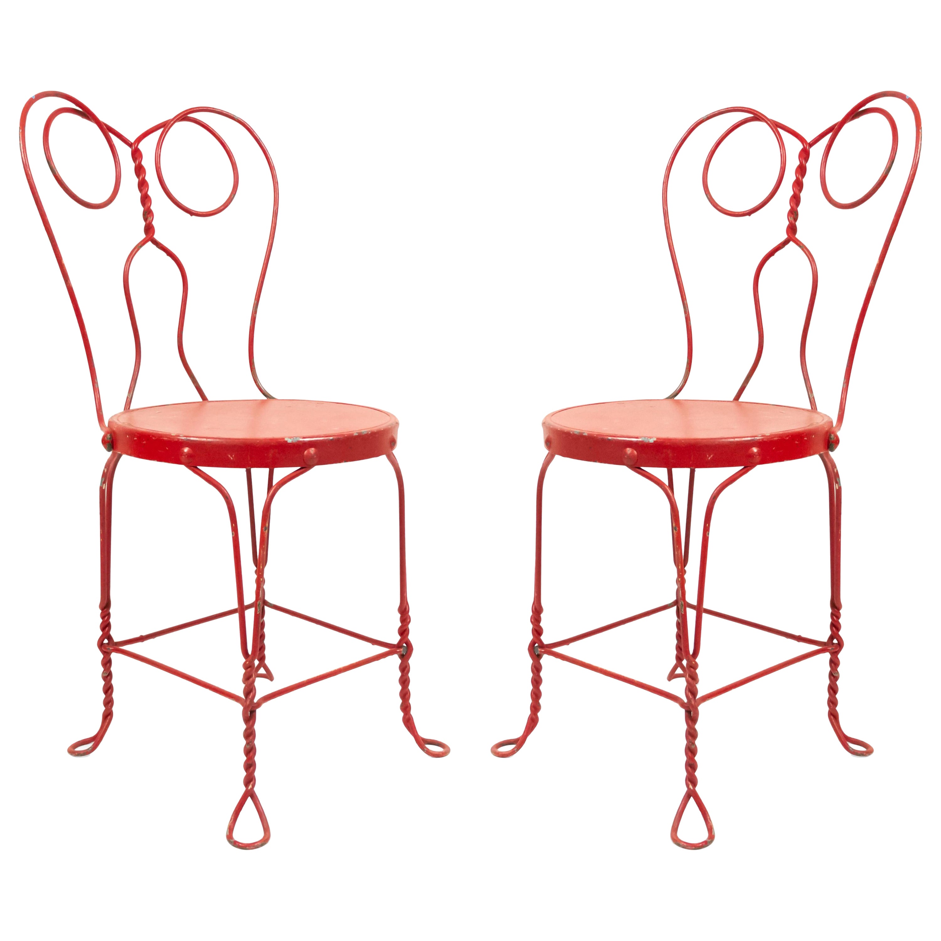 10 Outdoor Painted Wire Chairs For Sale