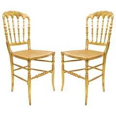 5 French Victorian Gilt Ballroom Side Chairs