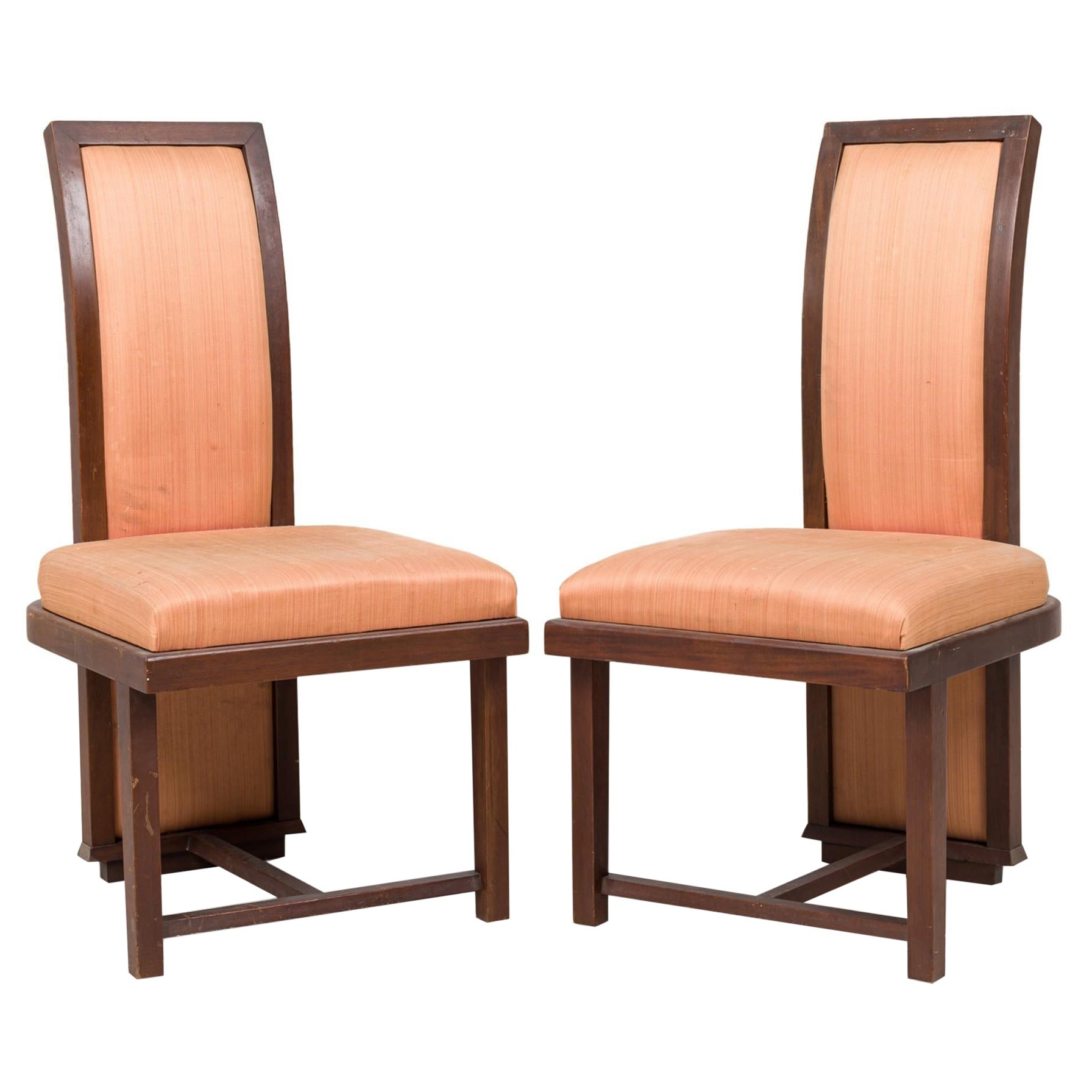 Set of 6 Frank Lloyd Wright Taliesin Collection Mahogany Dining Chairs