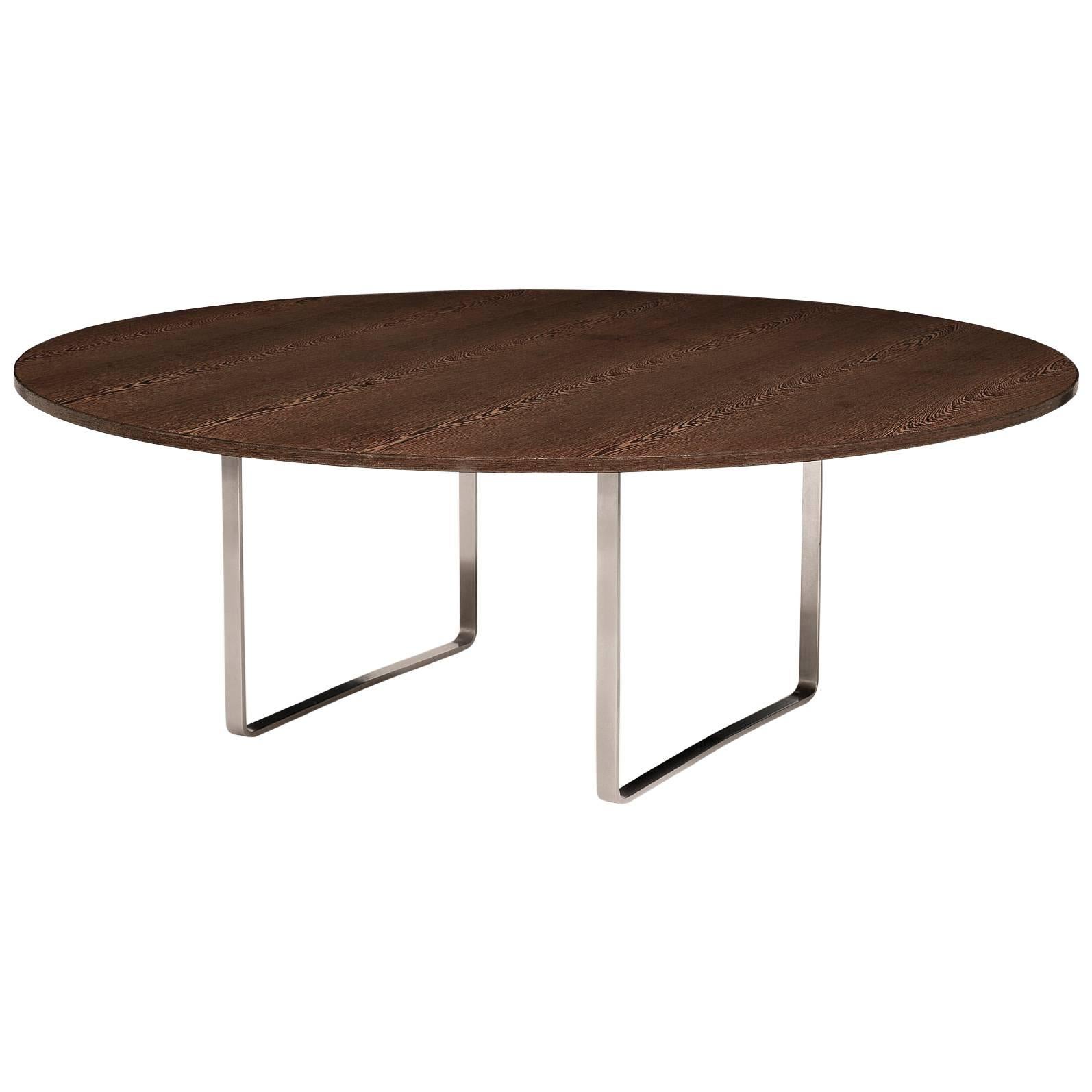 Hans Wegner's Monumental Circular Dining Table, the "JH 809", in Wengé Wood For Sale