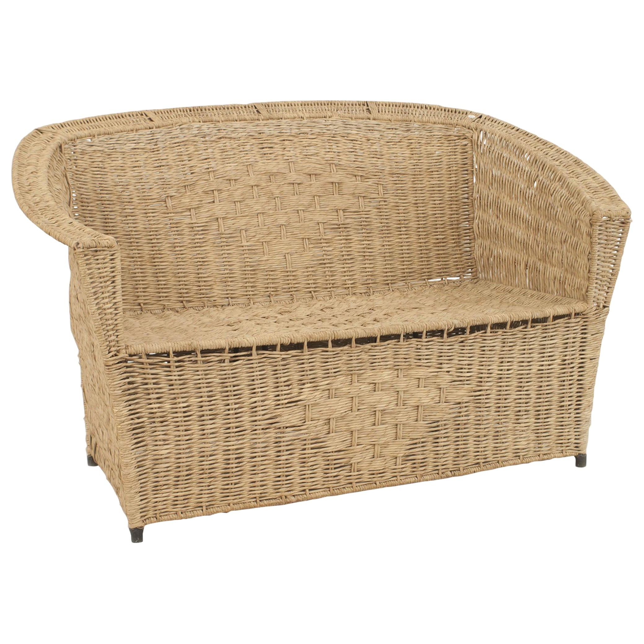 American Rattan Woven Loveseat