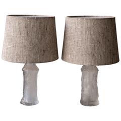 Pair of Sculptural Glass Table Lamps by Timo Sarpaneva