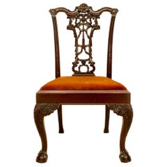 Antique English Chippendale Mahogany Ribbon Side Chair