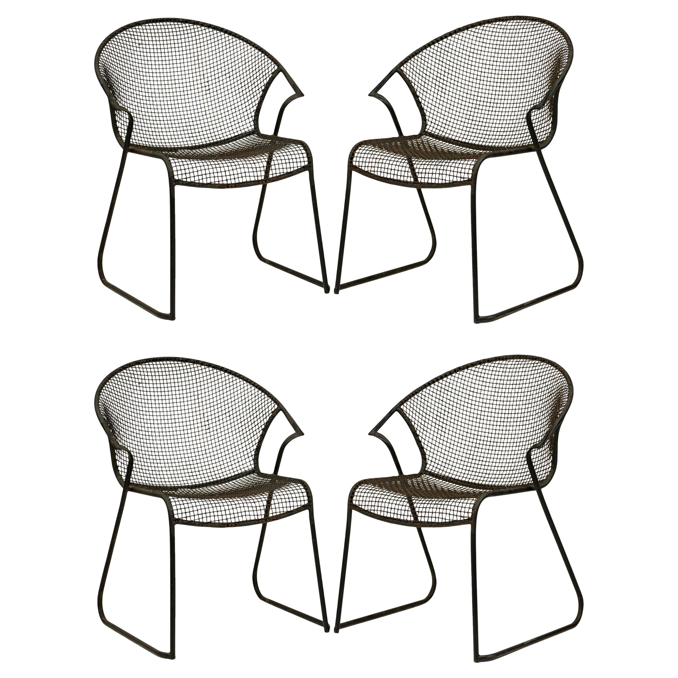 Ensemble de 4 chaises de salle à manger Russell Woodard avec assise concave et dossier incurvé