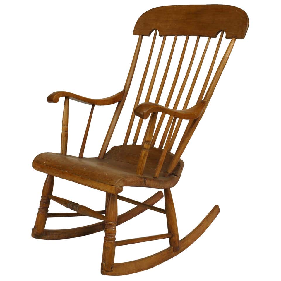 American Empire Style Rocking Chair in Oak, circa 1890 For Sale at ...
