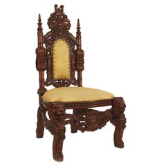 Silla Auxiliar Renacimiento Italiano Damasco Beige