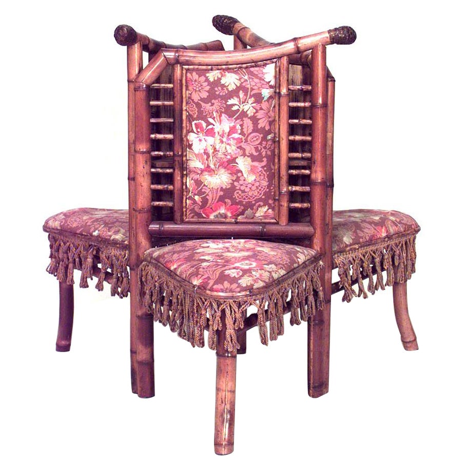 French Victorian Bamboo Tete-a-tete For Sale