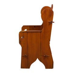 Vintage Rustic Adirondack Style Stained Pine Wing / Armchair