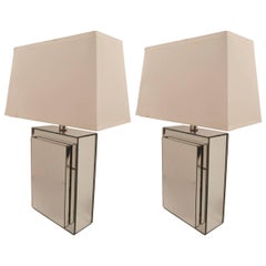Pair of Mirrored Table Lamps
