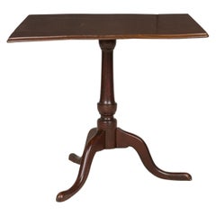 English Queen Anne Style Mahogany Square Tilt Top Center Table