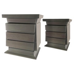 Ein Paar moderner amerikanischer Nachttische in Cerused Gray, Harold Schwartz für Romweber