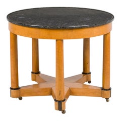Continential Round Center Table Resting on 5 Legs & Speckled Black Marble Top