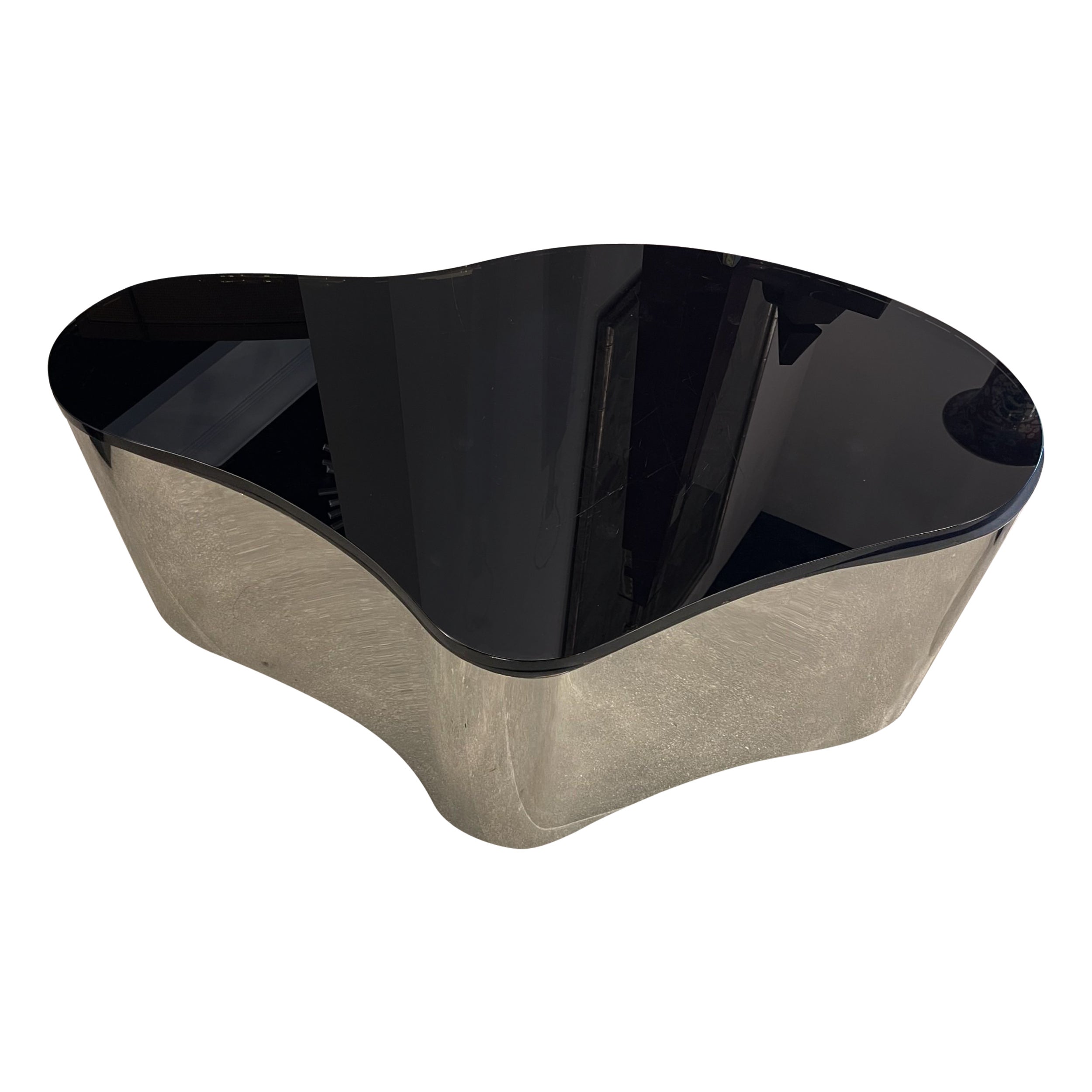 Bedeutender Karl Springer Freiform-Tisch aus poliertem Edelstahl