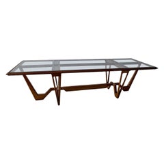 Italienischer moderner Couchtisch aus Holz und Glas