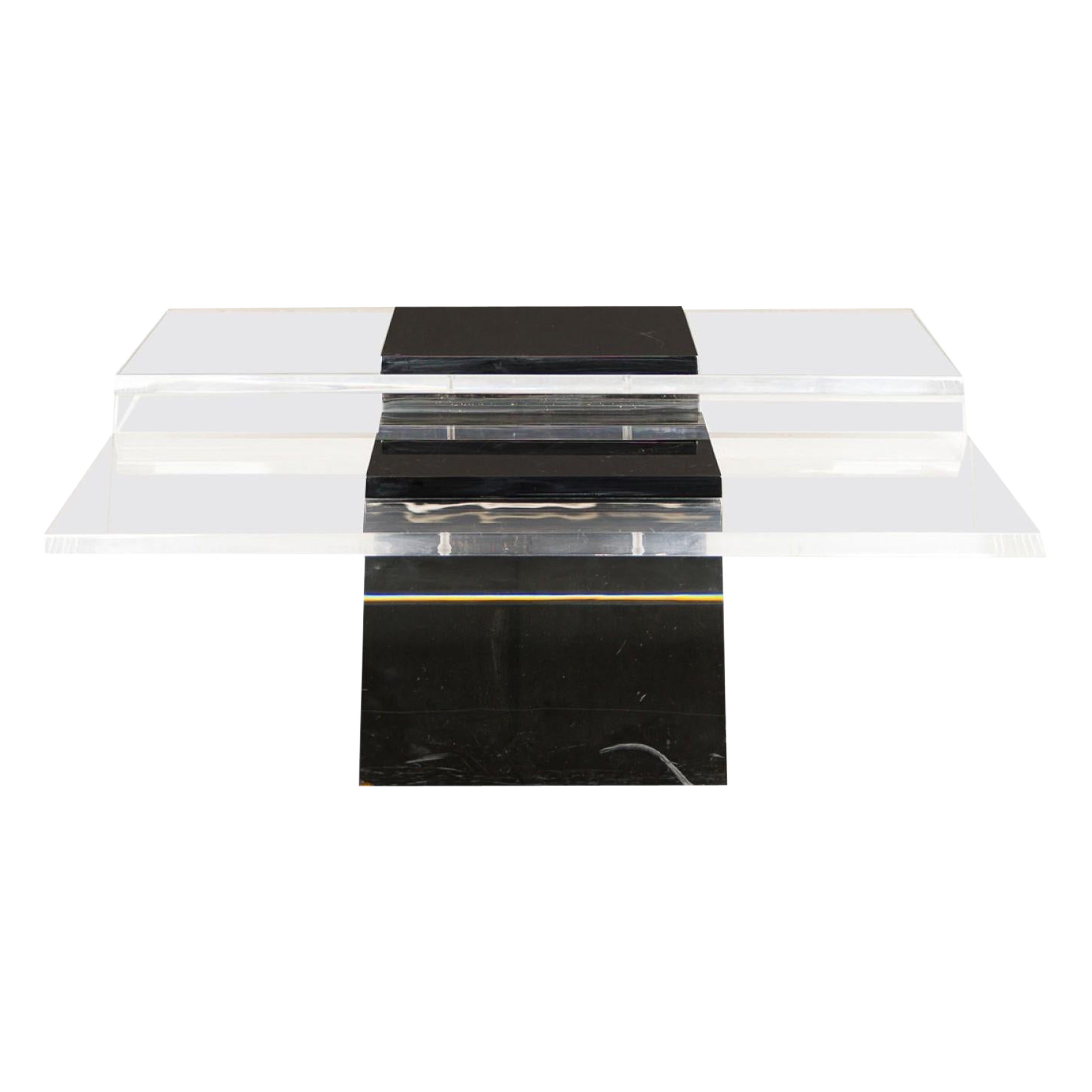 Moderner italienischer Couchtisch aus Lucite und Lack, Saporiti im Angebot