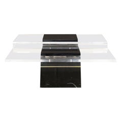 Italian Modern Lucite and Lacquer Coffee Table, Saporiti