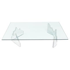 Lion in Frost Mid-Century American Lucite Glacial Cocktail / Coffee Table Bases