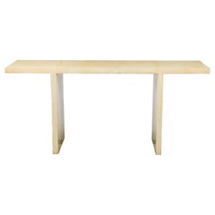 Mid-Century French Modern Parchment Console Table