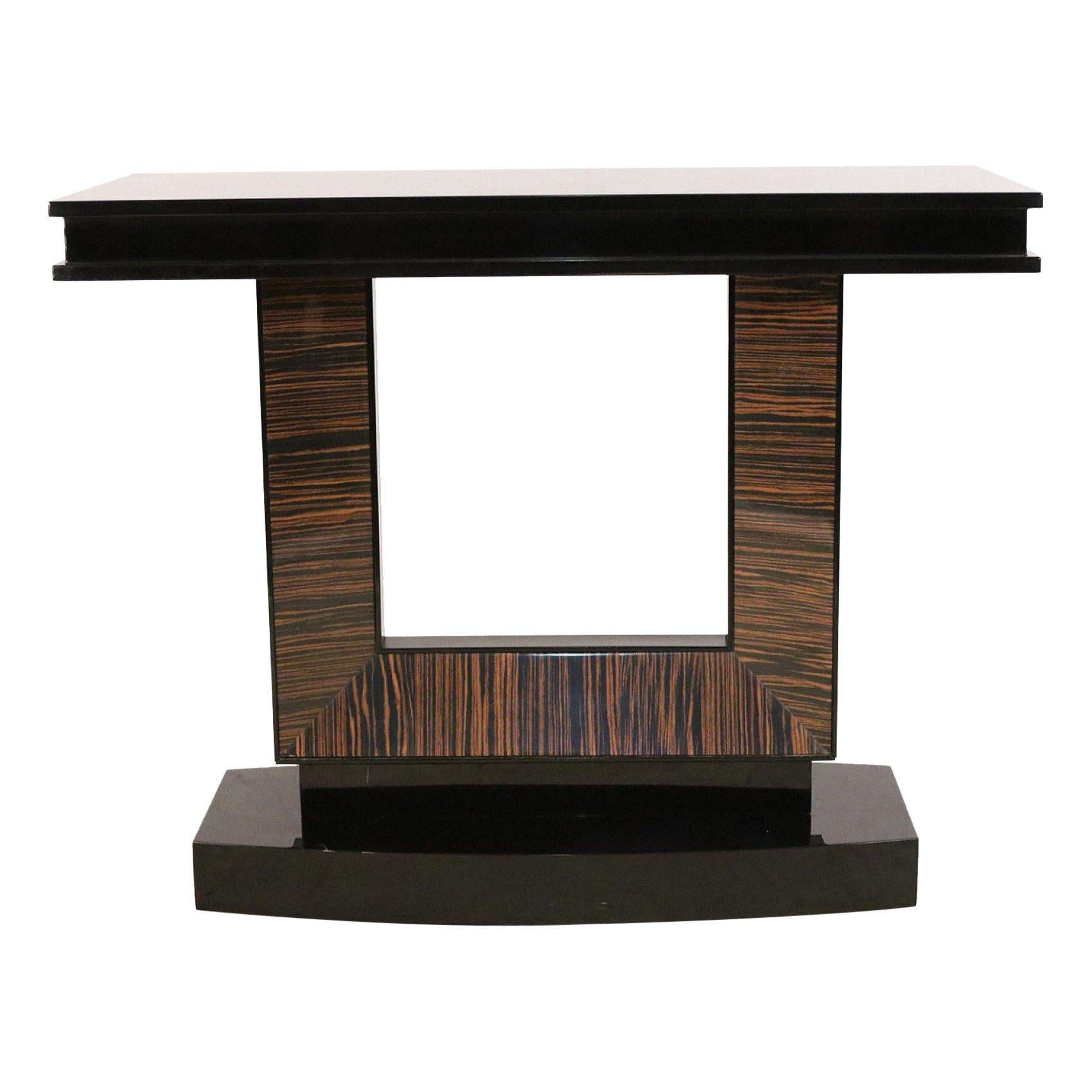 French Art Deco Style Palisander Veneer Console Table