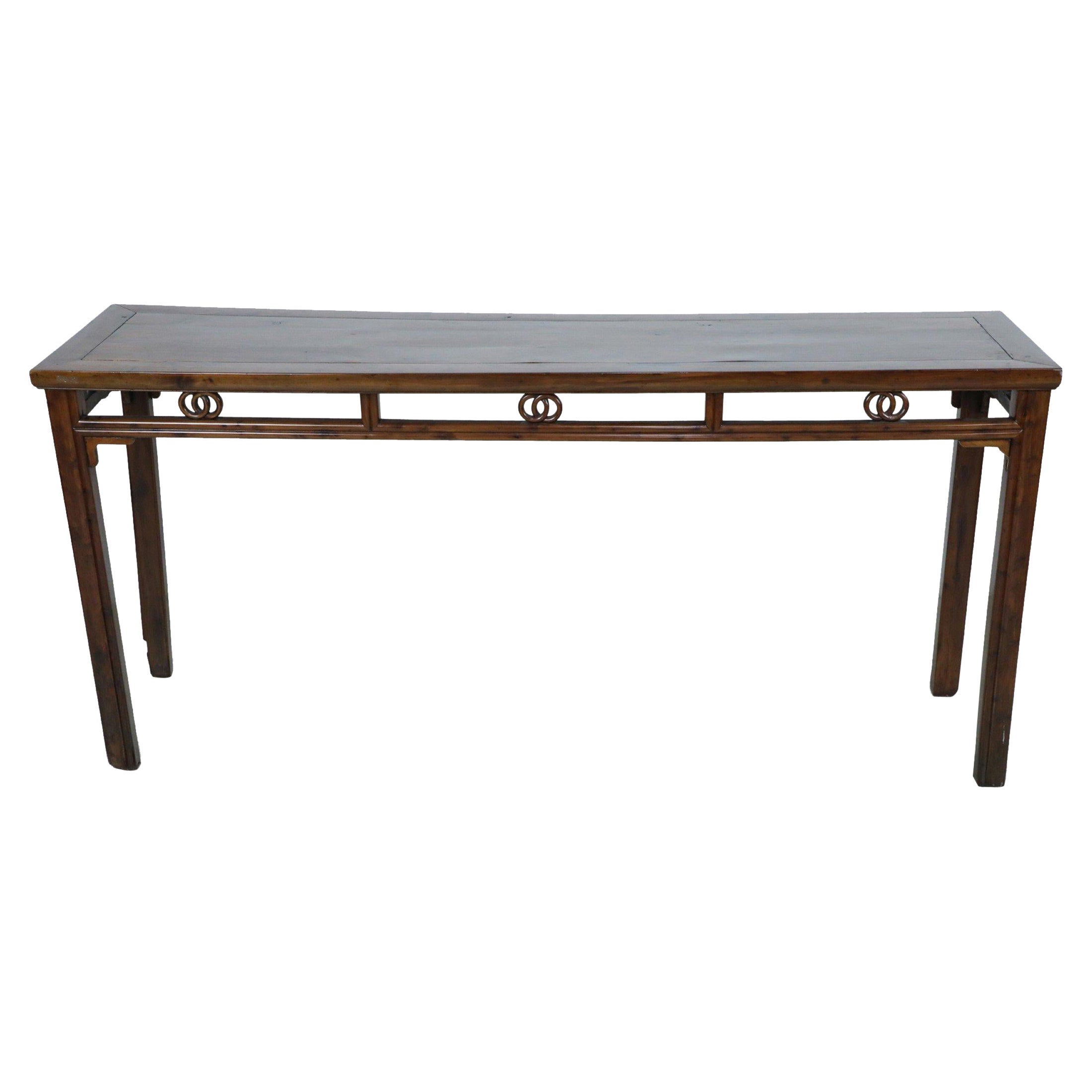 Chinese hardwood Long Rectangular Console Table For Sale