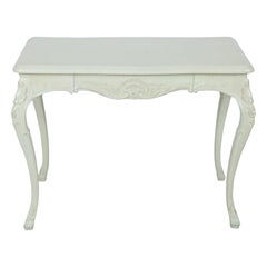 Französischer Provinzialstil Beige lackierter Foyer-/Konsolentisch