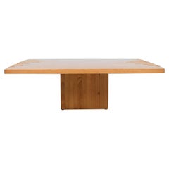 Giovanni Michelucci Italian Mid-Century Low Plank Top Coffee Table (Table basse à plateau en bois)