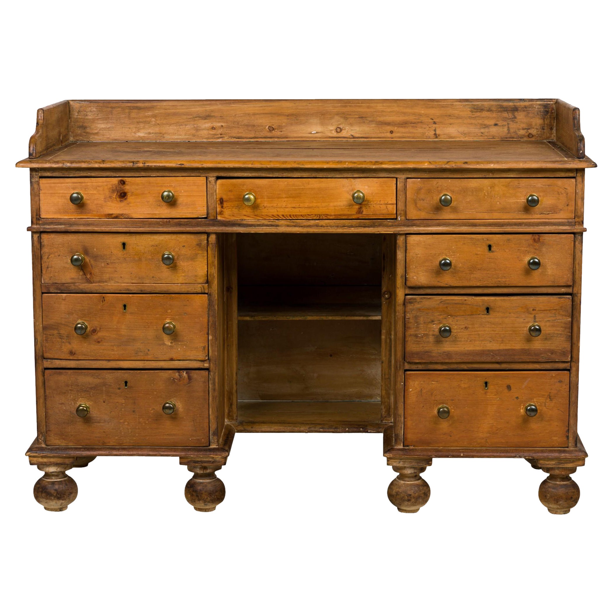 Bureau à genoux en bois de pin de style campagnard anglais
