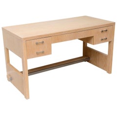Rare American Modern Cerused Oak Desk by Jay Spectre