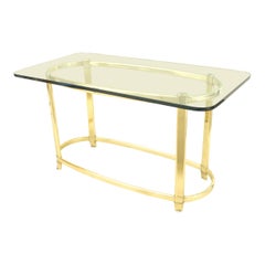 Amerikanischer Art-Déco-Esstisch aus Messing und Glas, Art déco