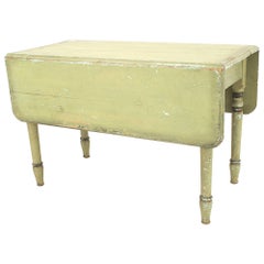 Tavolo a ribalta rustico americano verniciato di verde Greene & Greene