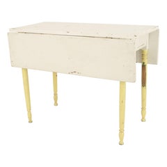 Table à abattant rustique, peinte en blanc, de style American Country