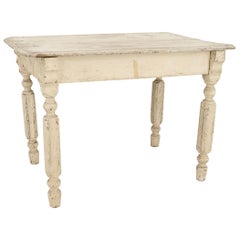 American Country Rustic White Painted Dining Table