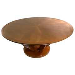 Großer Esstisch aus gebleichtem Mahagoni im Art-Déco-Stil