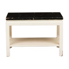 Paul Frankl for Johnson Furniture Company Black Cork & Wood End / Side Table