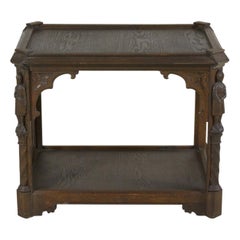 English Gothic Style Oak End Table