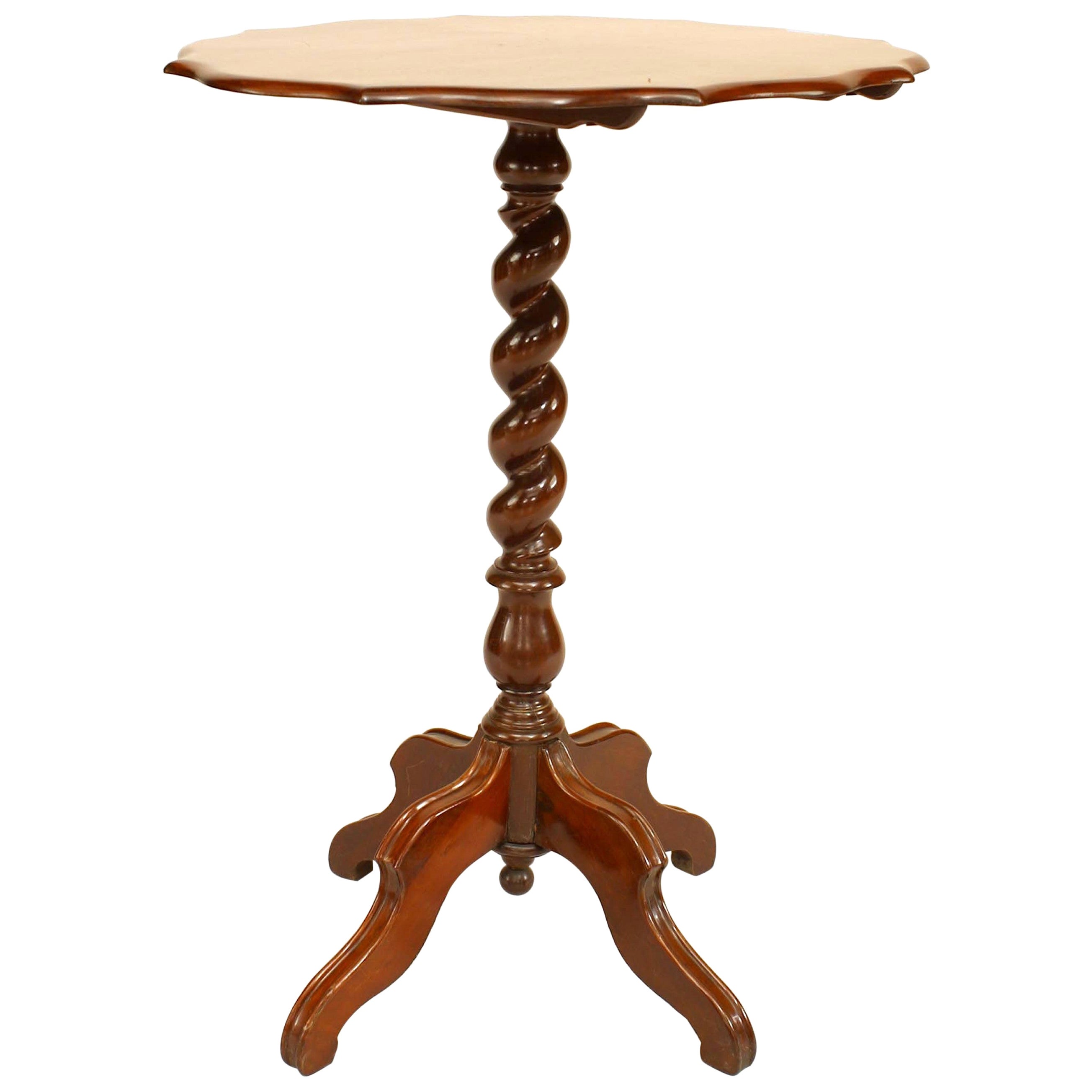 Mesa auxiliar victoriana inglesa de caoba festoneada