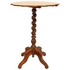 Mesa auxiliar victoriana inglesa de caoba festoneada