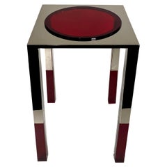 Mesa Moderna Americana de Níquel Pulido y Lucita, Charles Hollis Jones