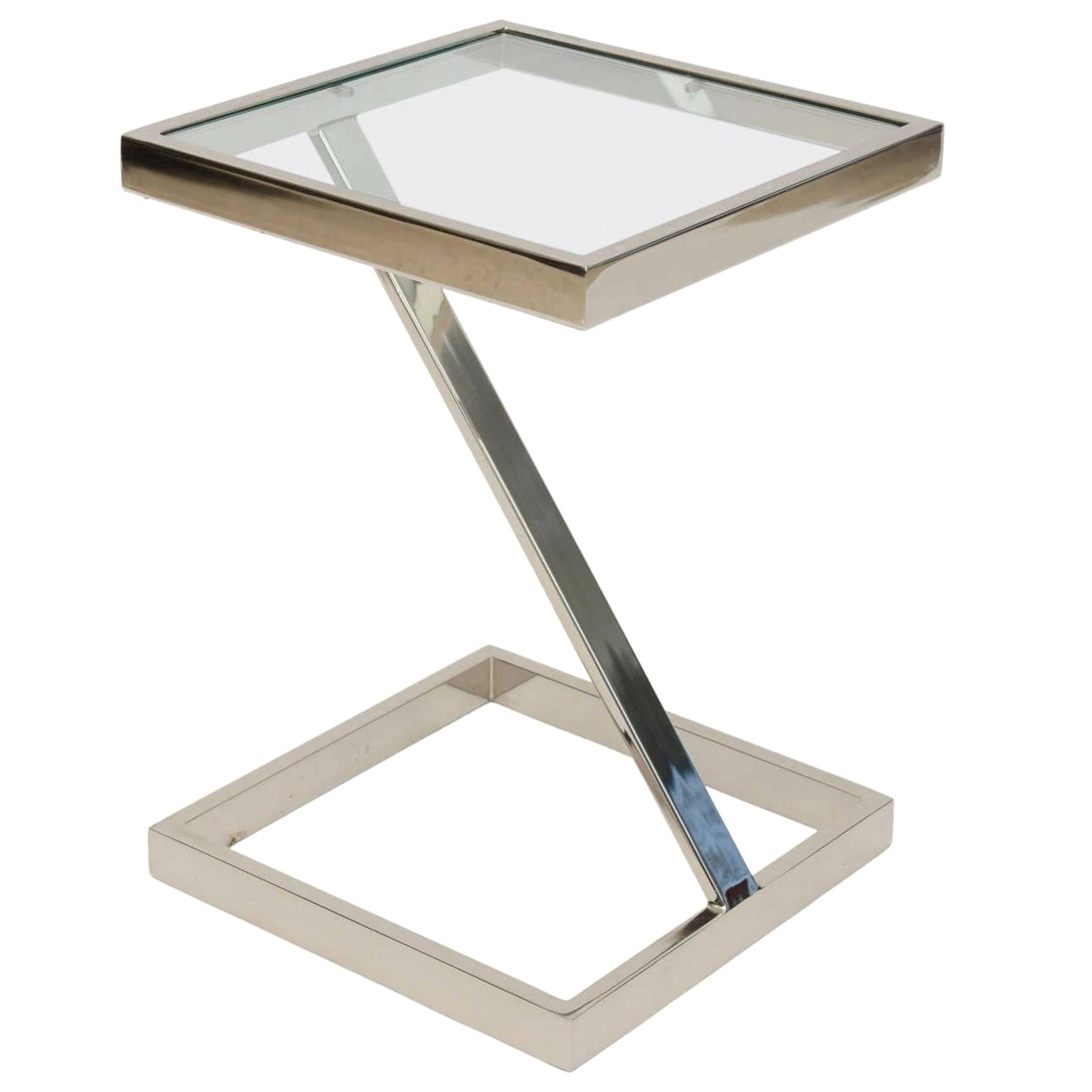 Amerikanischer moderner Beistelltisch aus Chrom und Glas, Pace Kollektion