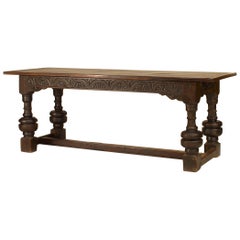 Italian Renaissance Oak Refectory Table with Late 19th Century Top