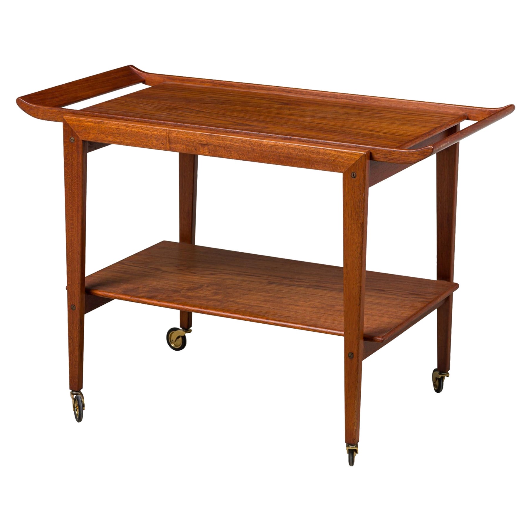 Carrito de té danés de mediados de siglo Tove & Edvard Kindt-Larsen en venta