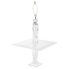 Karl Springer Amerikanische Mid-Century- FLoor-Lampe aus Lucite mit Tisch