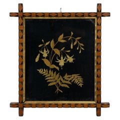 English Victorian Floral Framed Embroidery