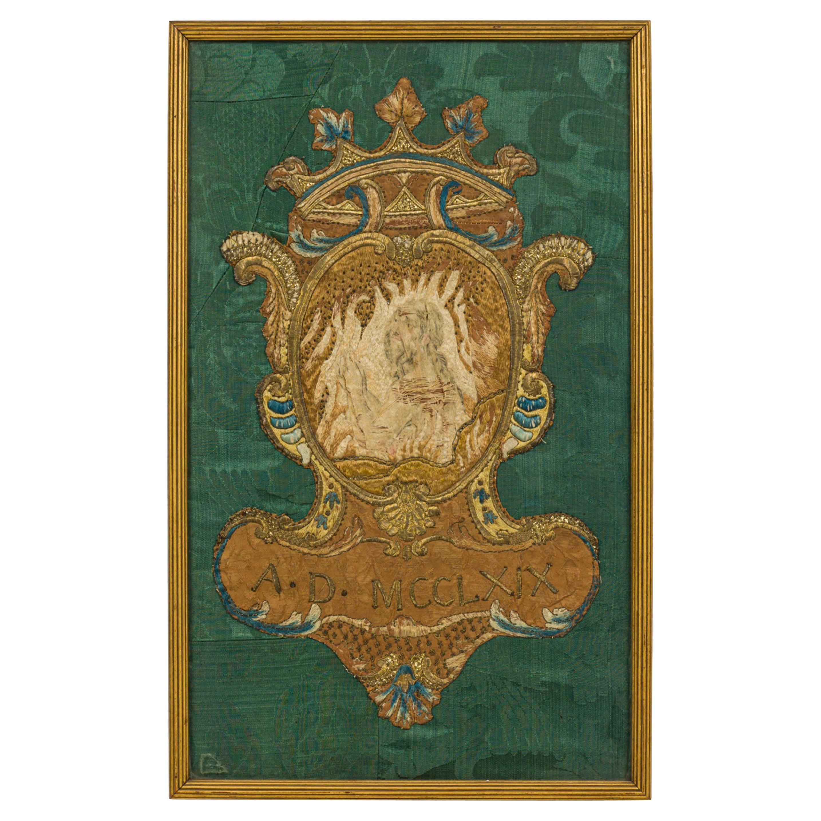 What is embroidered tapestry?