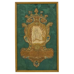 Tapisserie brodée encadrée Reniassance italienne