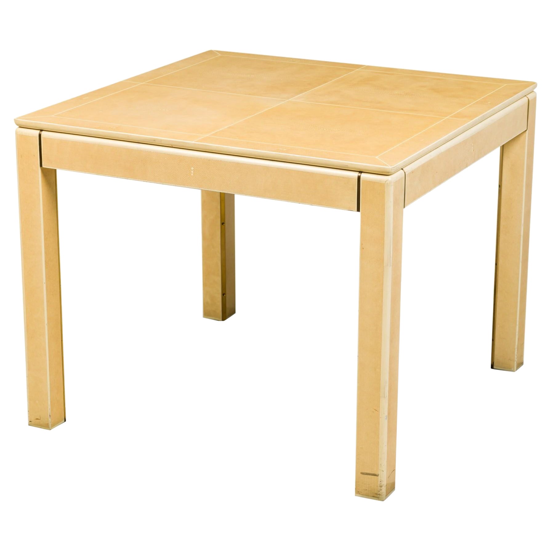 American Modern Faux Shagreen and Lacquer Game Table, Karl Springer