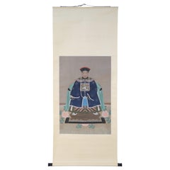 Pergaminos para colgar retratos de reyes en papel y seda al estilo de la dinastía Qing china